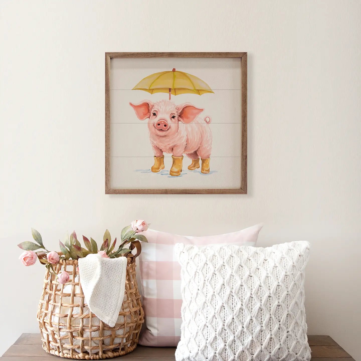 Pig in Boots Wall Art (12x12 in)