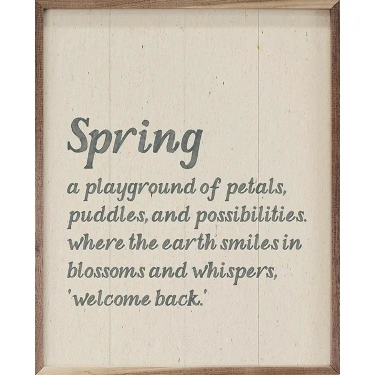 Spring Definition Wall Art (8x10in)