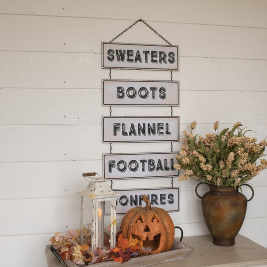 Sweaters, Boots, Flannel, Football, Bonfires Fall Sign