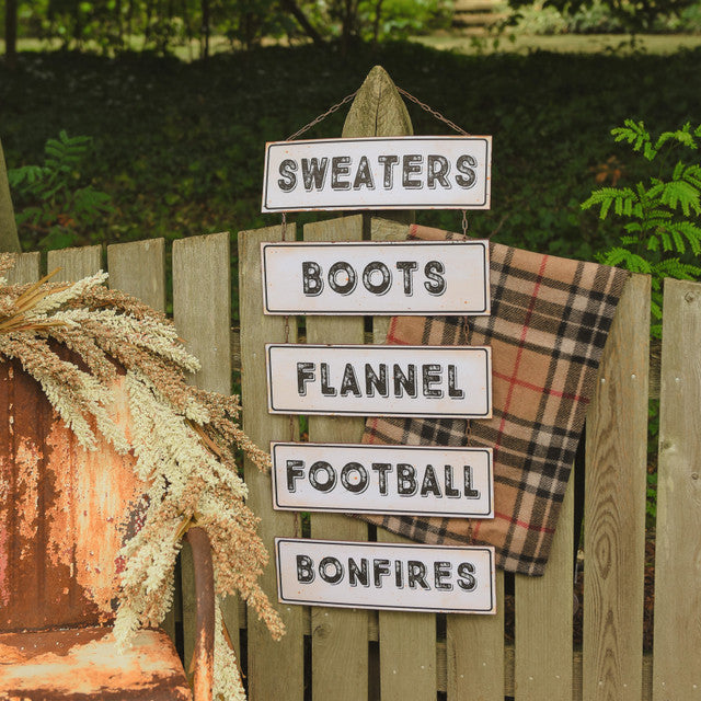 Sweaters, Boots, Flannel, Football, Bonfires Fall Sign