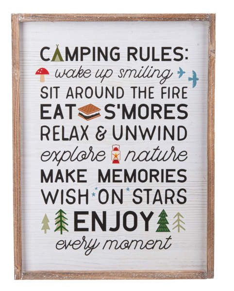 Camping Rules Wall Decor